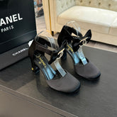 HIGH MARRY JANE IN BLACK SATIN